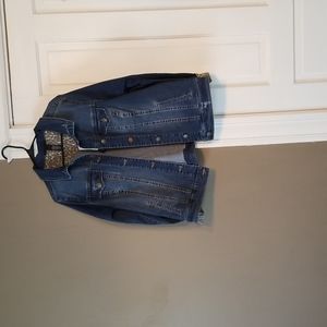 NWT Distressed Jean Jacket